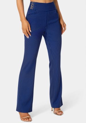 Mid Rise Stripe Mini Bootcut Leg Pant
