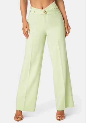 High Waist Overlap Wide Leg Pant