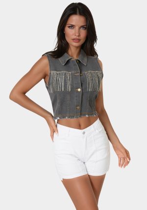 The Cropped Trucker Vest