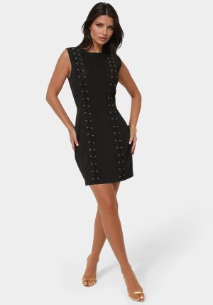 Faux Suede Lace Up Mini Dress